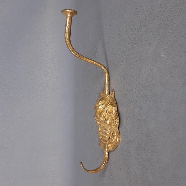 Lombard Brass Coat Hangers with Rose Baskets, Italy, 1960s, Set of 4 For Sale - Image 4 of 12