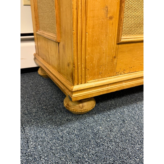 Brown Vintage Scrubbed Pine Farmhouse Style Armoire For Sale - Image 8 of 12