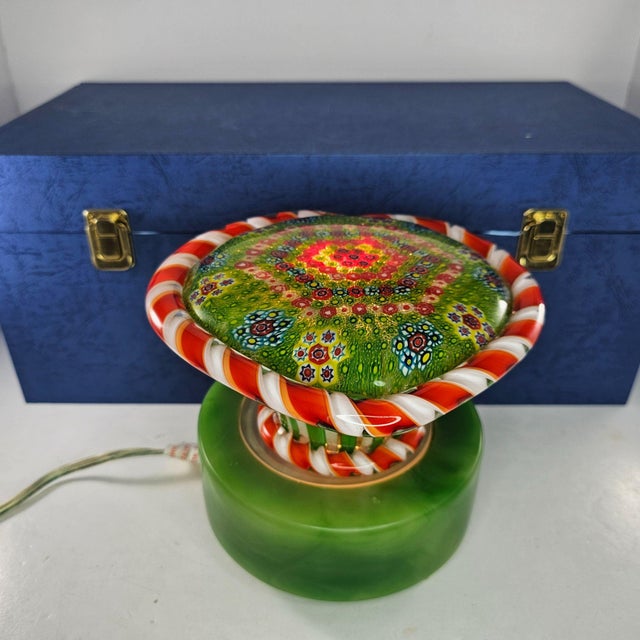 Heart Shaped Piedouche Millefiori Art Glass Paperweight Lamp Light Large Heavy For Sale In Tulsa - Image 6 of 9