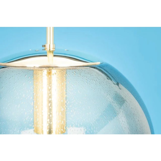 Brass with Smoked Glass Ball Pendant from Limburg, Germany, 1970s For Sale - Image 12 of 13