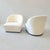 Modern Lee Swivel Chair With Oak Plinth Base in White Linen, Pair For Sale - Image 3 of 9