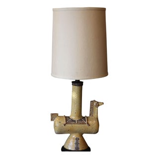 1960s Italian Gambone-Style Ceramic Horse Lamp For Sale