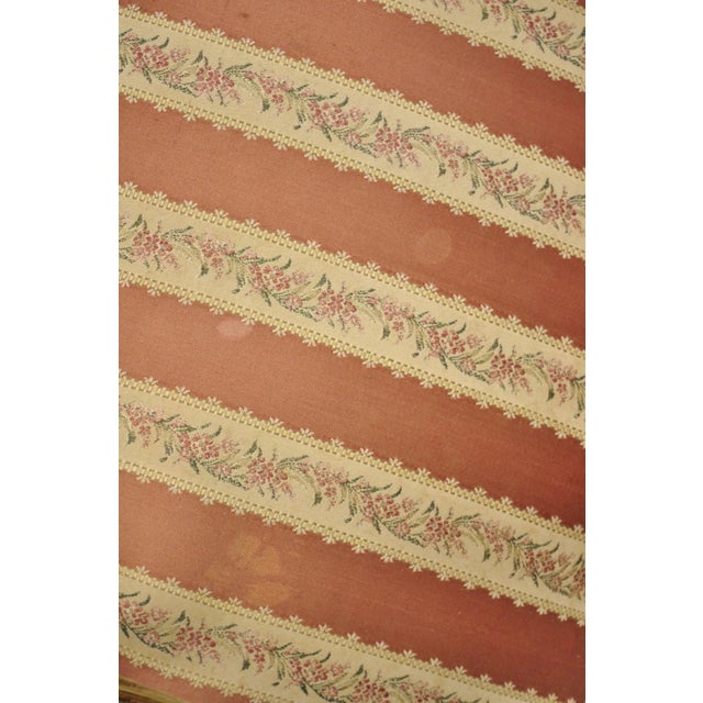 Antique French Louis XV Style Gold Giltwood Pink Stripe Fauteuil Arm Chair, Pair For Sale - Image 16 of 18