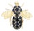14k (585) Yellow Gold Natural Sapphire Bee Shape Brooch/Pin For Sale
