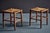 Beechwood Stools with Woven Rush Seats, France, 1950s, Set of 2 For Sale - Image 3 of 14