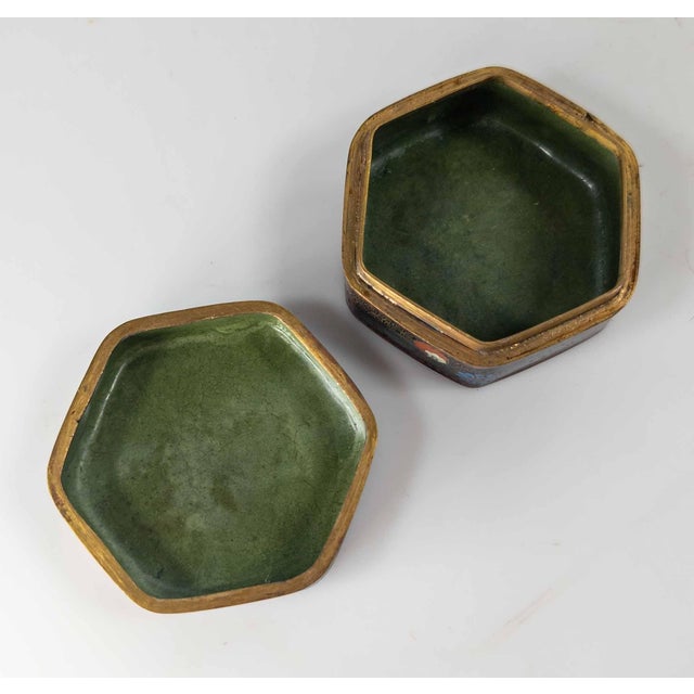 20th Century Japanese Cloisonne Enamel Box With Egyptian Figure For Sale - Image 9 of 10