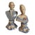 Vintage Japanese Rococo Revival Blue & White Porcelain Busts — Pair For Sale