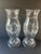 Early 20th Century Etched Clear Glass Candle Hurricanes a Pair For Sale - Image 5 of 9