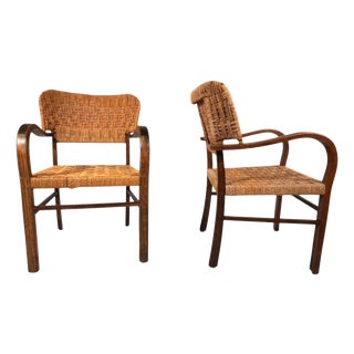 Bauhaus Rope-Weave Chairs from Erich Dieckmann, 1930s, Set of 2 For Sale