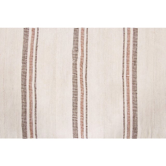 1950s Vintage Turkish Kilim Hemp Rug With Brown Stripes by Rug & Kilim, 1950-1959 For Sale - Image 5 of 9