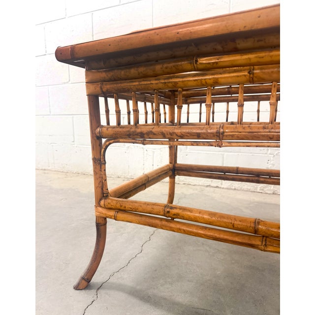 Brown Mid 20th Century Brighton Pavilion Style Bamboo Side Table Mersman Style Tables 2 For Sale - Image 8 of 9
