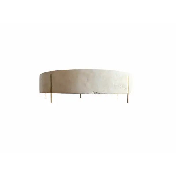 Modern Organic Side Table Crafted From Mango Wood With Brass Legs For Sale - Image 4 of 5
