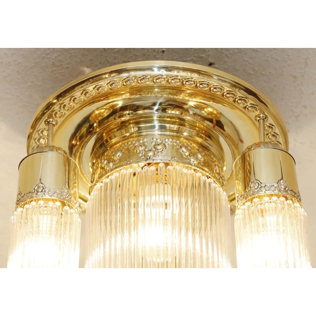19th Century Art Nouveau Glass Ceiling Lamp, 1890s For Sale - Image 5 of 7