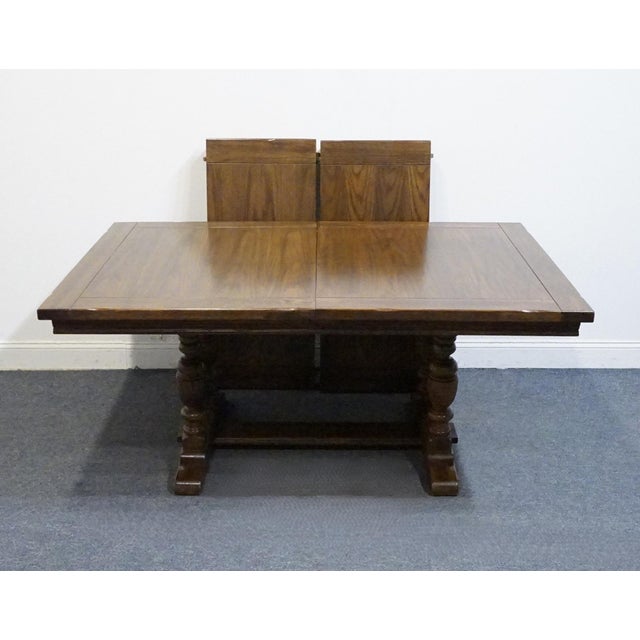 Ethan Allen Royal Charter Solid Oak 102" Pedestal Dining Table 16-6003 For Sale - Image 9 of 12