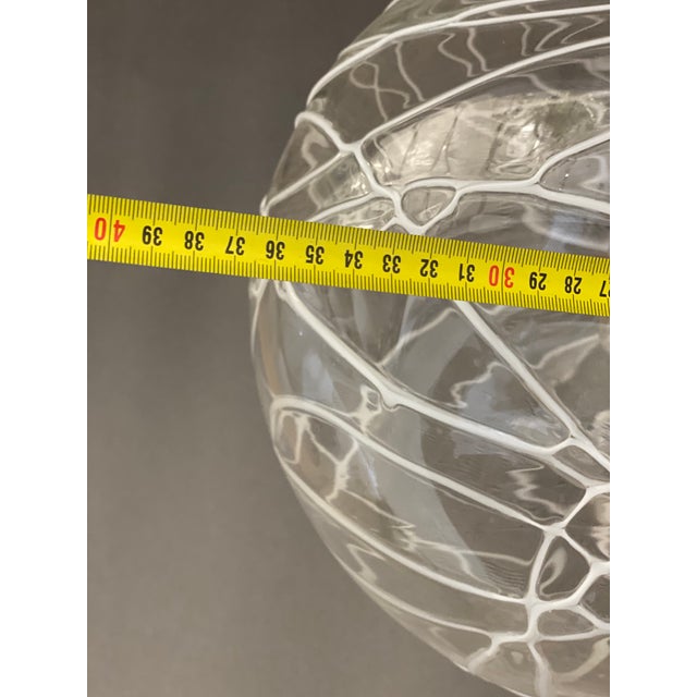 Transparent Contemporary Transparent With Wite Wire Pendant in Murano Glass For Sale - Image 8 of 12