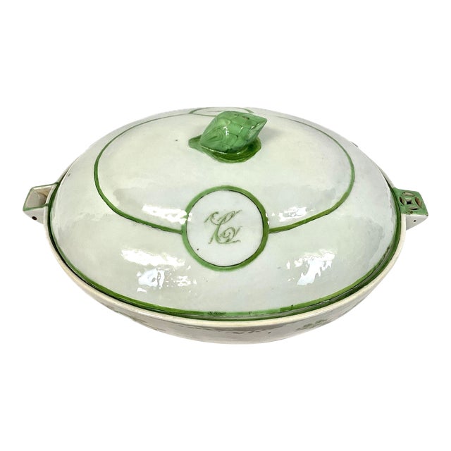 Large Chinese Export Porcelain Warming Dish With Lid For Sale