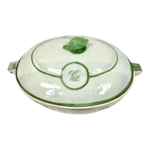 Large Chinese Export Porcelain Warming Dish With Lid