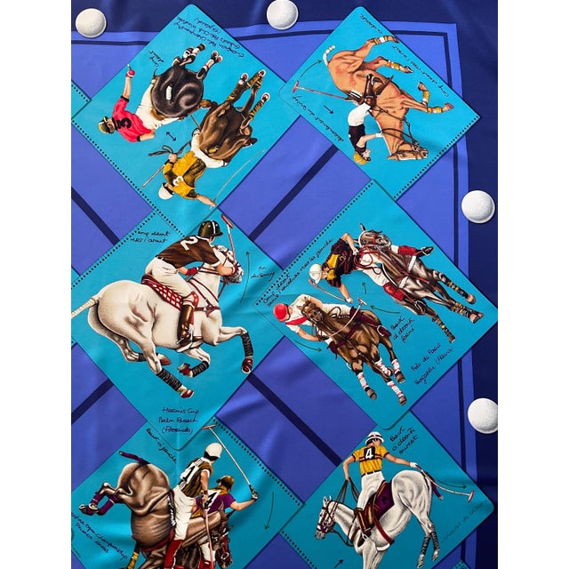 Hermès Scarf « Monde Du Polo - Cup Palm Beach » 1987 For Sale In New York - Image 6 of 8
