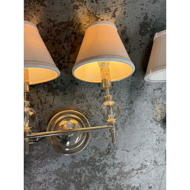 Restoration Hardware Wilshire Double Sconces, Pair For Sale In San Francisco - Image 6 of 12