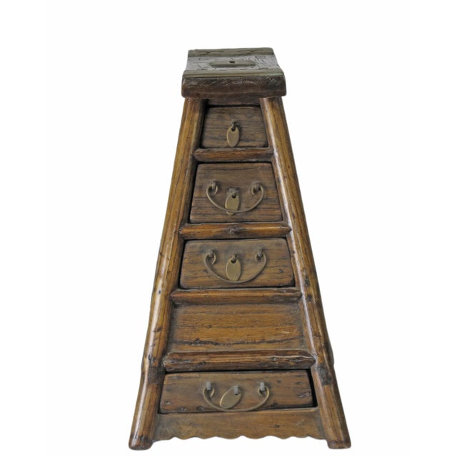 Chinese Early 19 Century Antique Small Objects Holder With 4 Drawers For Sale - Image 3 of 8