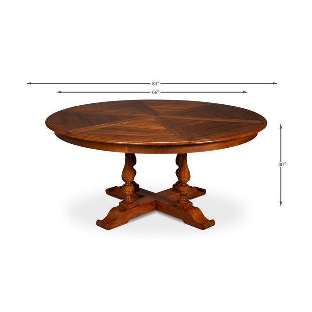 English Round Dining Table - 84" For Sale - Image 11 of 12