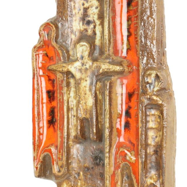 Ceramic Vintage Earthenware Wall Sculpture from Perignem, 1950s For Sale - Image 7 of 15
