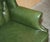 Gold Chesterfield Wingback Swivel Chair in Green Leather For Sale - Image 8 of 18
