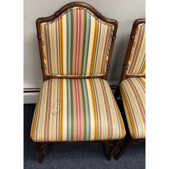 Vintage Hollywood Regency Faux Bamboo Chairs - A Pair For Sale - Image 11 of 11
