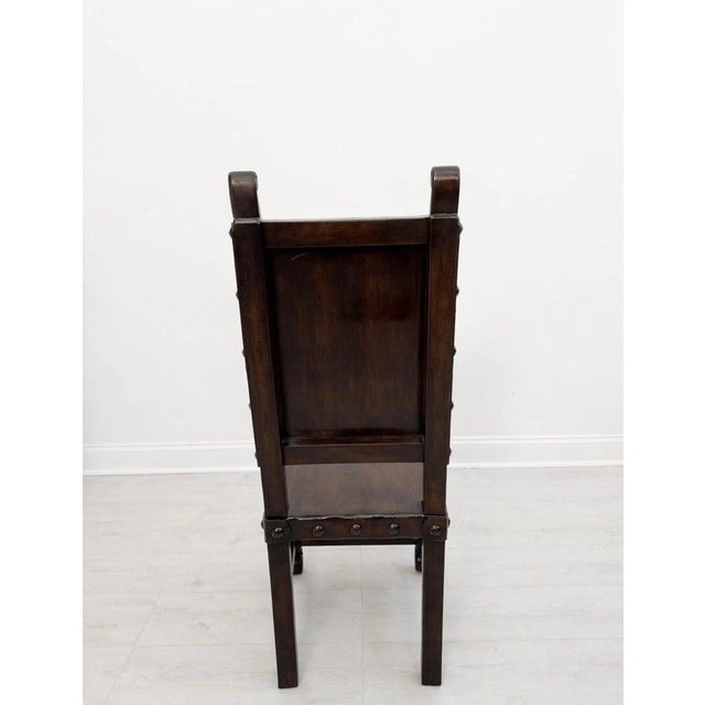 Set of 12 Monumental Spanish Colonial Revival Leather Dining Chairs For Sale - Image 13 of 14