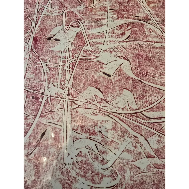 Mid-Century Modern Vintage Mid Century Modern Signed Abstract Lithograph For Sale - Image 3 of 7