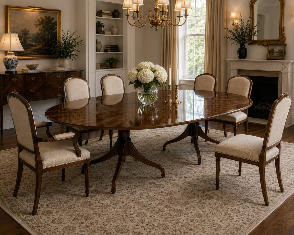 Dennis & Leen–Attributed Regency Style Double-Pedestal Dining