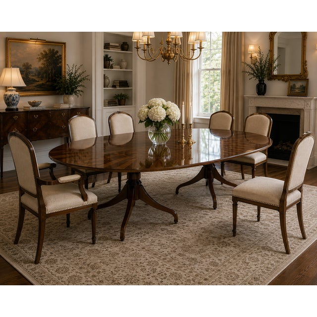 This commanding 104-inch dining table—attributed to the celebrated Los Angeles design house Dennis & Leen—is a standout...