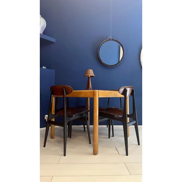 Square Table in Light Oak, 1960s For Sale - Image 9 of 11