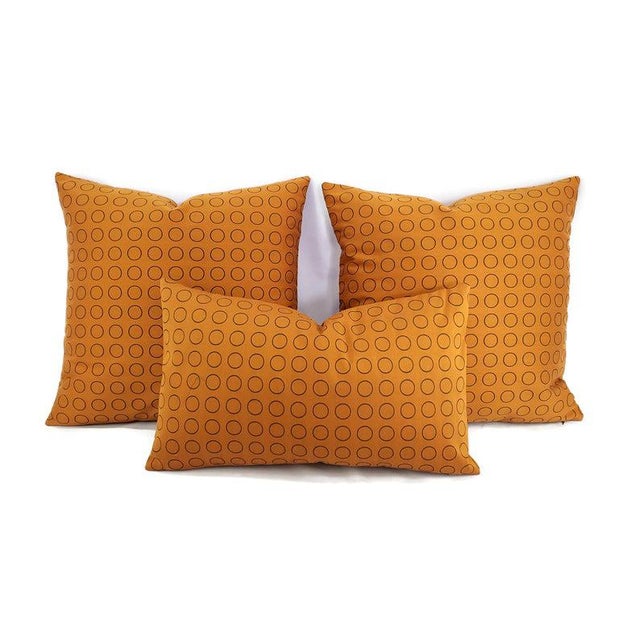 Hella Jongerius for Maharam Repeat Dot Ring in Sienna Pillow Cover - 18.5" X 18.5" Rust Circle Ring Pattern Cushion Case For Sale - Image 4 of 6