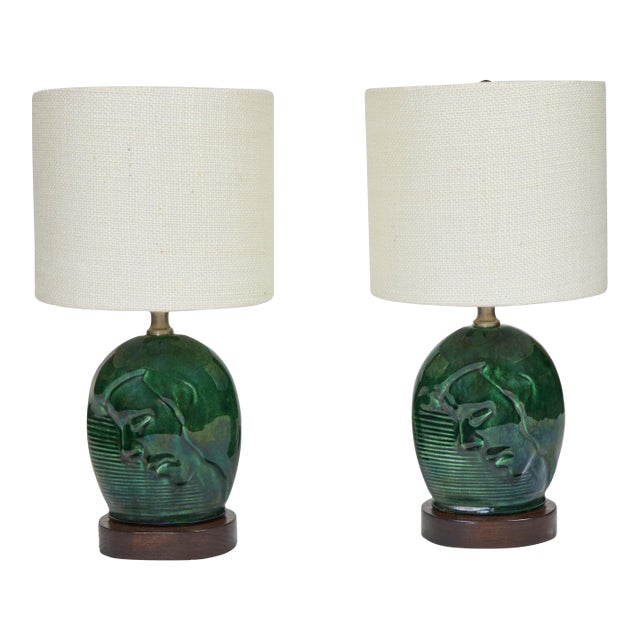 Art Deco Ceramic Table Lamps | Pair For Sale