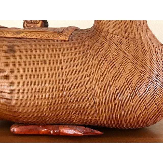 Brown Mid-Century Shanghai Collection Wicker Duck For Sale - Image 8 of 13