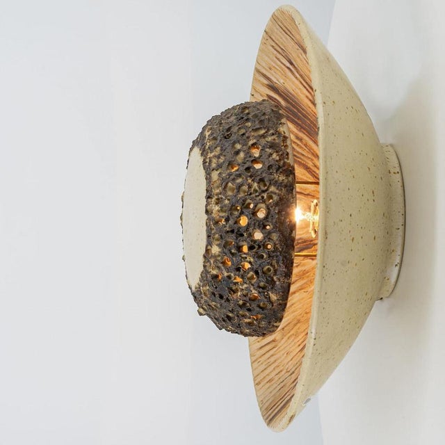 Round Ceramic Wall Light in the style of Axella, Denmark, 1970s For Sale - Image 11 of 16