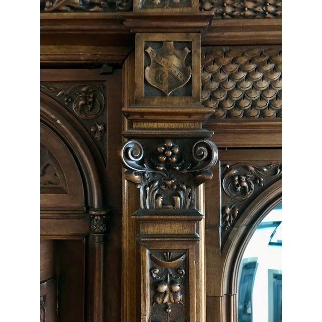 Early 20th Century Exquisite Neo-Gothic/Renaissance Revival Antique Armoire - A Rare Find For Sale - Image 18 of 18