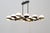 Monumental Stilnovo chandelier from the 1950s with 12 glass and metal globes. Made with 12 opaline glass globes, brass,...