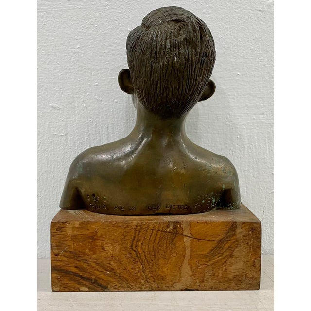 1970s Rex Dietderich (American, 20th C.) "Frank, Age 14" Original Bronze Sculpture C.1970s For Sale - Image 5 of 7