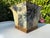 Vintage British Colonial Botanical Decoupage Square Cachepot With Antiqued Gold Trim For Sale - Image 4 of 10