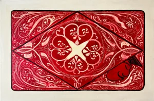Playing Cards-Themed Contemporary Oil Painting "Face Down"