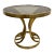 Vintage Hollywood Regency Art Deco Tulip Milo Baughman Style Brass & Glass Table For Sale