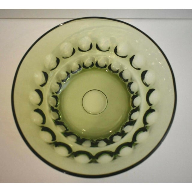 Mid-Century Modern Vintage Hazel-Atlas Green Glass Salad Serving Bowl For Sale - Image 3 of 9