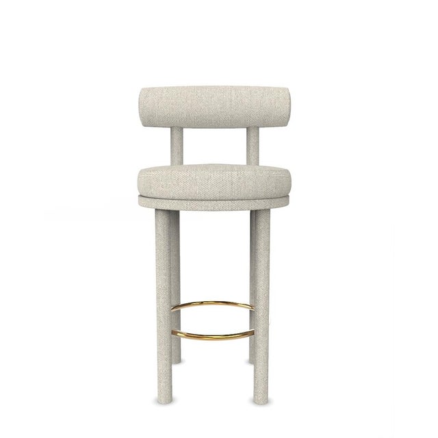 Wood Collector Modern Moca Bar Chair in Safire 07 Fabric by Studio Rig For Sale - Image 7 of 7