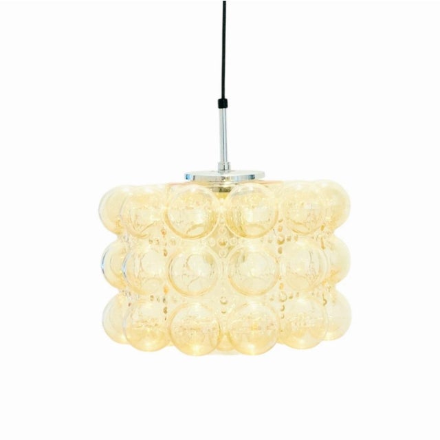 Mid-Century Modern Amber Bubble Glass Pendant Light by Helena Tynell for Limburg, Germany, 1960s For Sale - Image 9 of 9