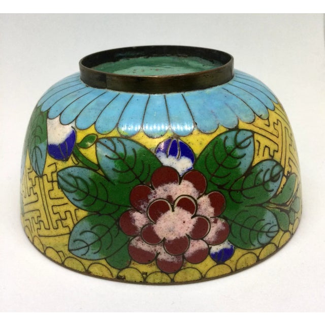 Antique Asian Cloisonné Footed Bowl For Sale - Image 10 of 13