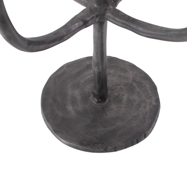 2020s Asher Sculpted Cast Aluminum Five Arm Candle Holder- Ebony For Sale - Image 5 of 11
