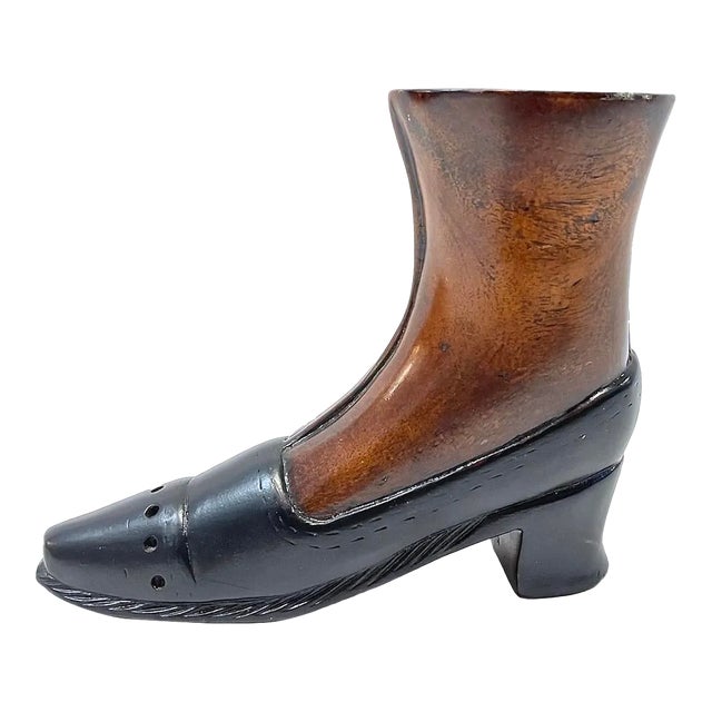 Antique Carved Wooden Victorian Shoe Box For Sale