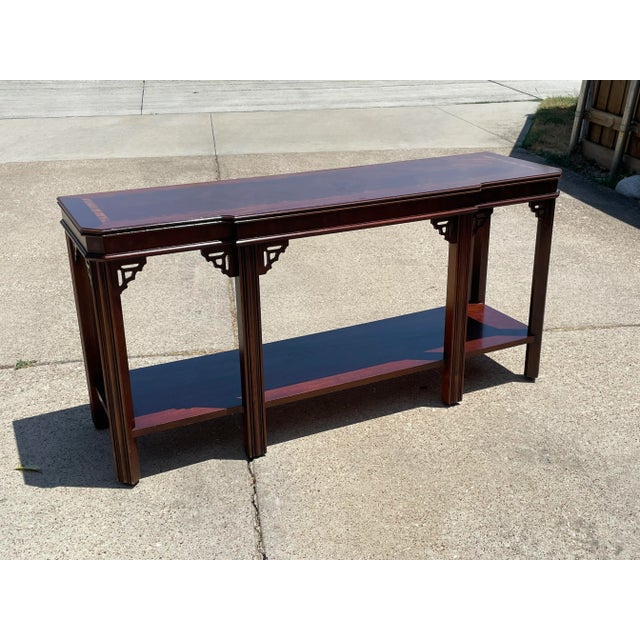This is a beautiful Chinese Chippendale piece . The inlay top and the fretwork make it very special. Very versatile, this...